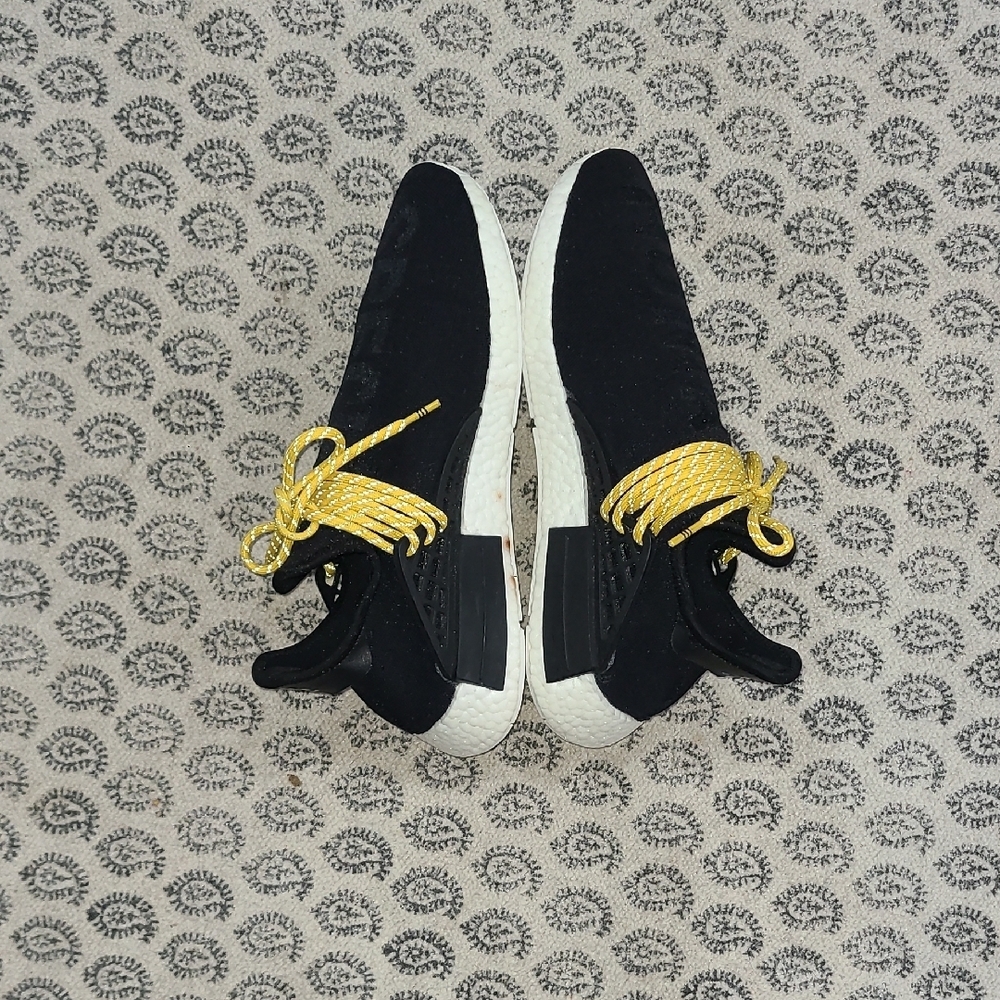 adidas Pharrell Wlliams Human Species Black Sneakers with Yellow Accents - Picture 6 of 9